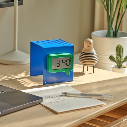IKEA - LJUNGPIPARE, functional clock, green, 8x7 cm