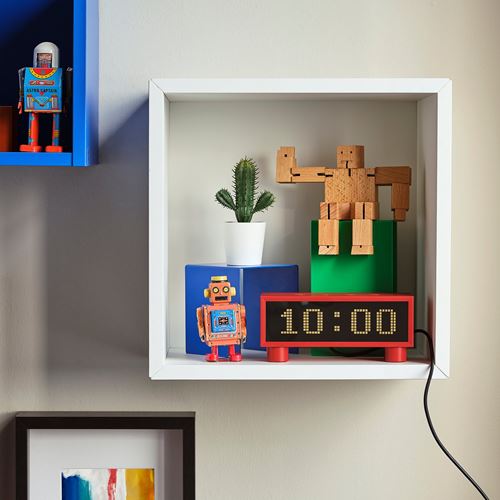 IKEA - KORTLINJE, functional clock, red, 18x6x7 cm