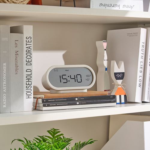 IKEA - RODSTRAFSE, functional clock, beige, 17x8x6 cm
