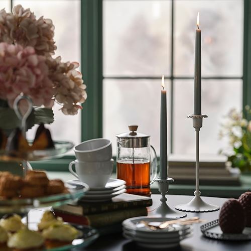 IKEA - SNÖSISKA, candlestick, off white, 25 cm