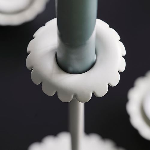 IKEA - SNÖSISKA, candlestick, off white, 25 cm