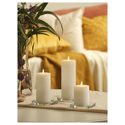 IKEA - SILVERMAS, LED scented block candle, white