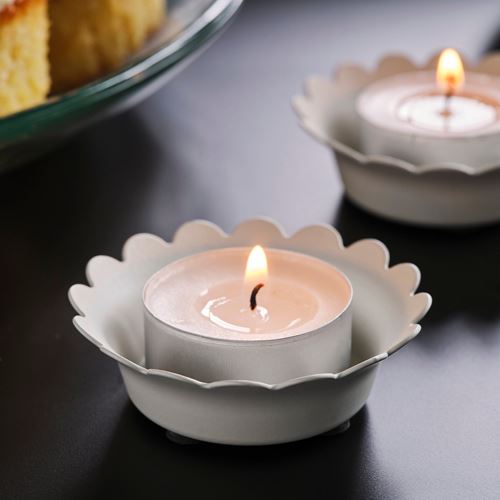 IKEA - SNÖSISKA, tealight holder, off white, 2 cm