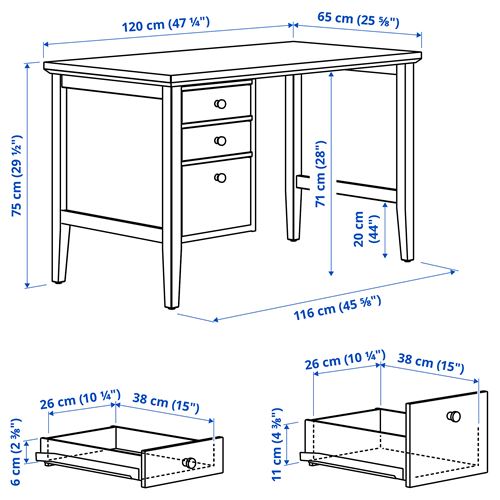 IKEA - GULLABERG, çalışma masası, beyaz, 120x65x75 cm