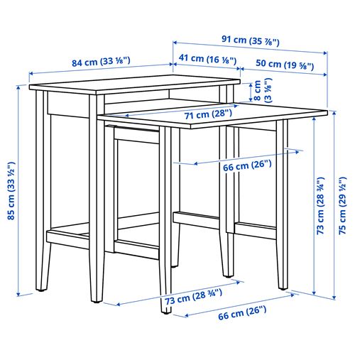 IKEA - GULLABERG, açılır çalışma masası, beyaz, 84x41/91x85 cm