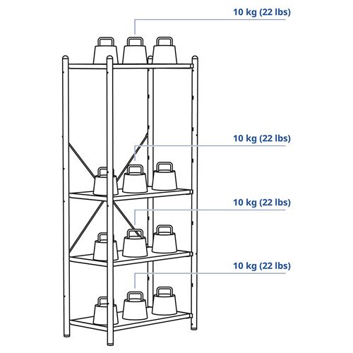 IKEA - FRÖSKELAS, düzenleme ünitesi, siyah, 63x35x141 cm
