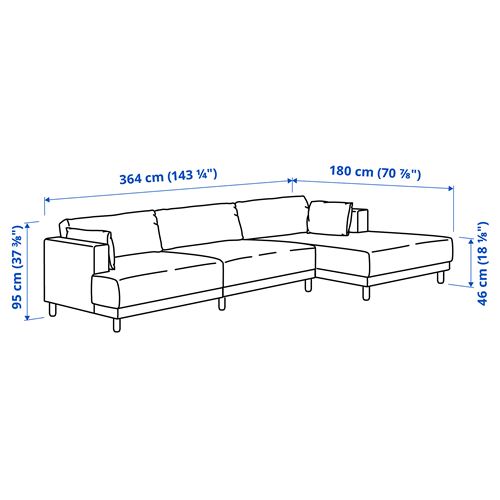 IKEA - UPPAKRA, 4,5-seat sofa and chaise longue, Axvall off-white