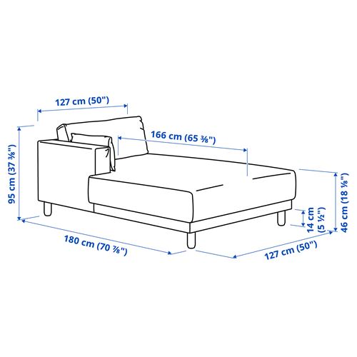 IKEA - UPPAKRA, uzanma koltuğu, Axvall koyu gri-mavi