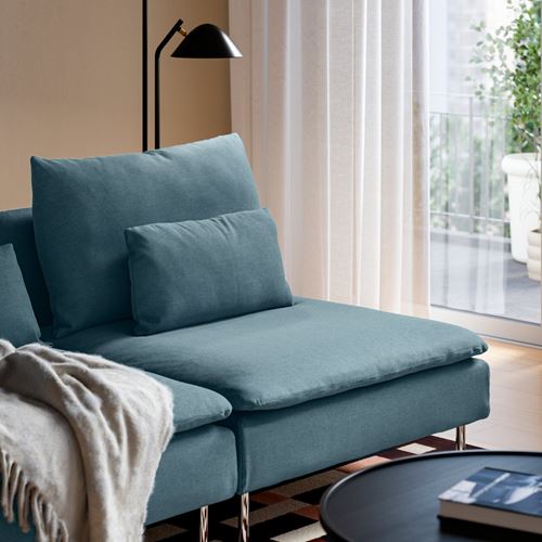 IKEA - SÖDERHAMN, armchair, fridtuna dark grey-blue