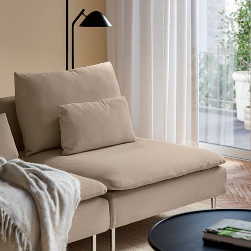 IKEA - SÖDERHAMN, 3'lü kanepe, kelinge bej