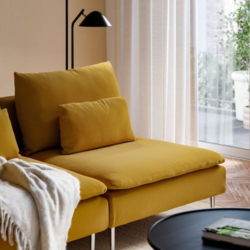 IKEA - SÖDERHAMN, 3'lü kanepe, kelinge koyu sarı