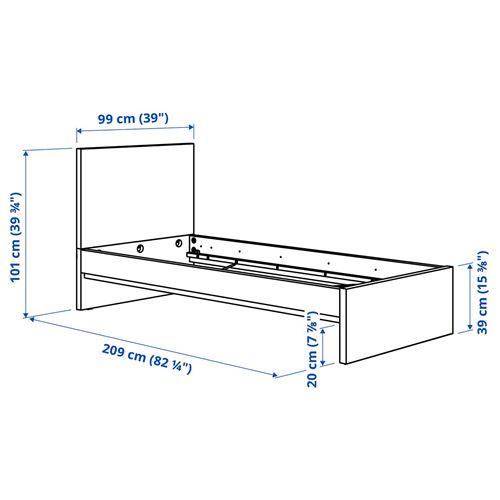 IKEA - STORKLINTA, single bed, white, 90x200 cm