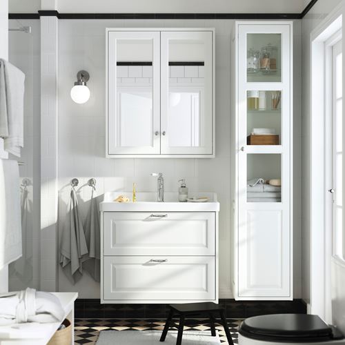 IKEA - TANNFORSEN/RUTSJÖN, lavabo dolabı kombinasyonu, beyaz, 82x49x74 cm