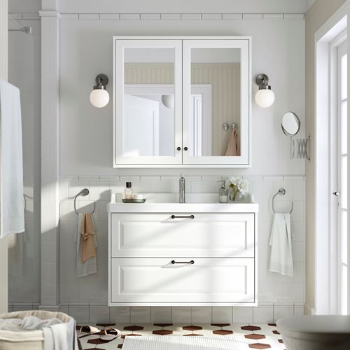 IKEA - TANNFORSEN/RUTSJÖN, wash-basin and cabinet, white, 102x49x74 cm