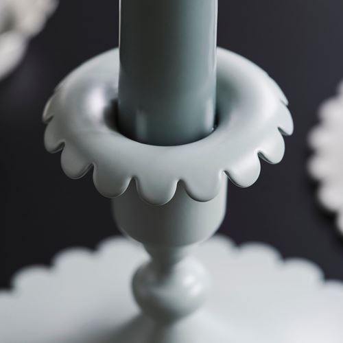 IKEA - SNÖSISKA, candlestick, pale grey-green, 9 cm