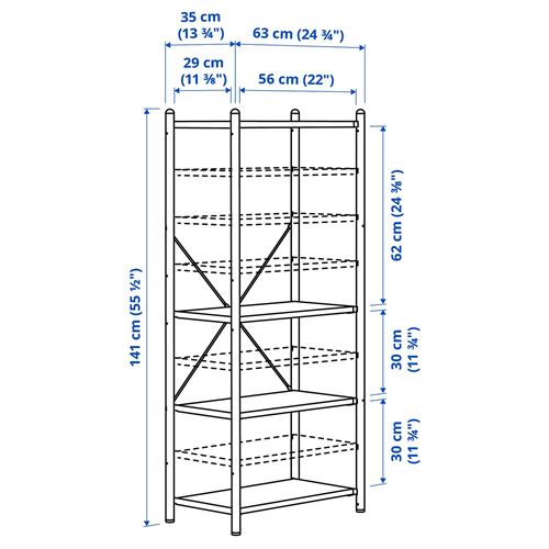 IKEA - FRÖSKELAS, düzenleme ünitesi, siyah, 63x35x141 cm