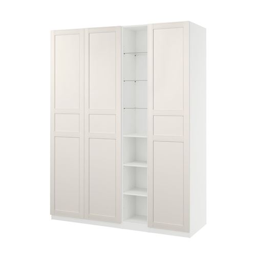 IKEA - PAX/FLISBERGET, PAX wardrobe, white-off white, 185x60x236 cm