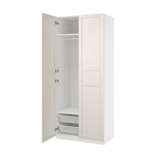 IKEA - PAX/FLISBERGET, PAX wardrobe, white-off white, 100x60x236 cm