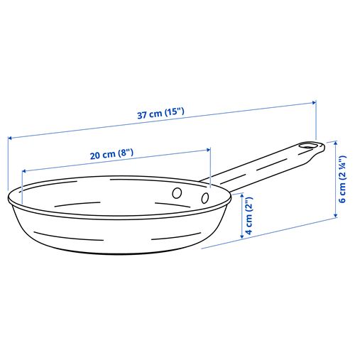 IKEA - GULDÖRING, kızartma tavası, siyah-gri, 20 cm