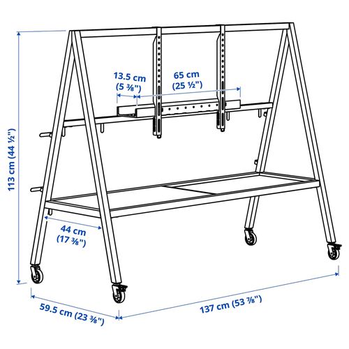 IKEA - YXSTABY, tekerlekli tv standı, beyaz