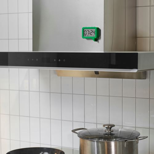 IKEA - LJUNGPIPARE, functional clock, green, 8x7 cm