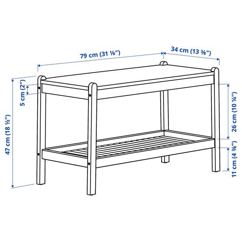 IKEA - STEGESUND, bench, light bamboo, 79x34 cm