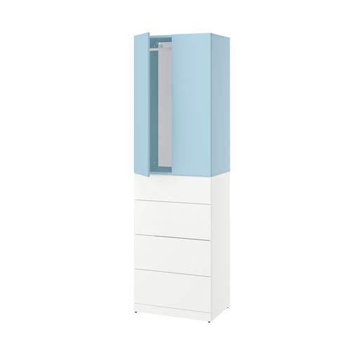 IKEA - LASTARE, LASTARE wardrobe, white-blue, 60x42x200 cm