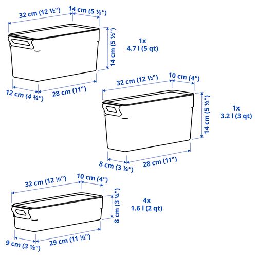 IKEA - KLIPPKAKTUS, buzdolabı için saklama kutusu seti, şeffaf