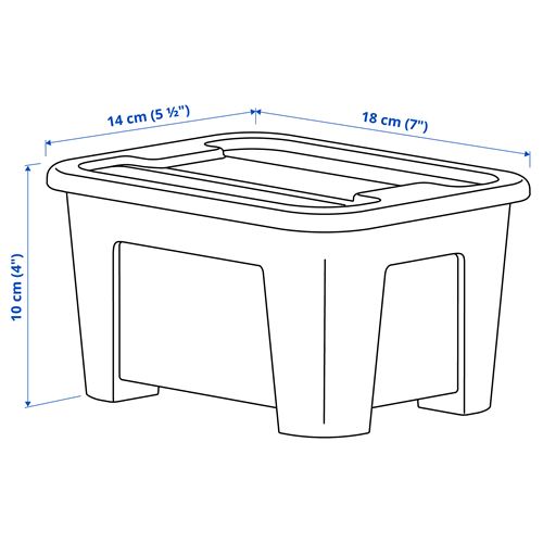 IKEA - SAMLA, box with lid, transparent, 14x18x10 cm/1 l