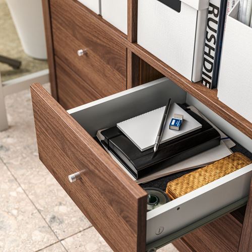 IKEA - KALLAX, insert with drawer, brown walnut effect, 33x33 cm