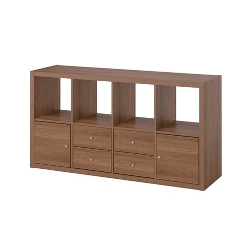 IKEA - KALLAX, open shelving unit, brown walnut effect, 147x77 cm