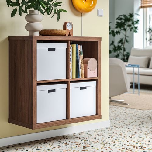 IKEA - KALLAX, open shelving unit, brown-walnut effect, 77x77 cm