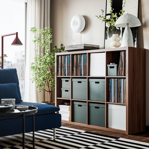 IKEA - KALLAX, open shelving unit, brown-walnut effect, 112x147 cm