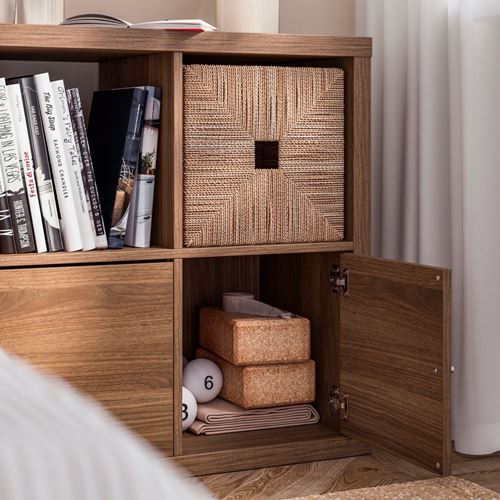 IKEA - KALLAX, insert with door, brown-walnut effect, 33x33 cm