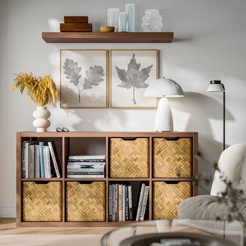 IKEA - KALLAX, open shelving unit, brown-walnut effect, 77x147 cm