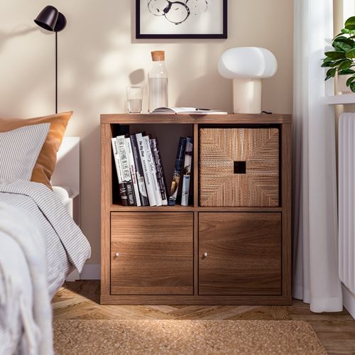 IKEA - KALLAX, shelving unit, brown walnut effect, 77x77 cm
