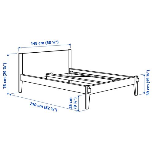IKEA - TAXASKLINT, double bed, pine, 140x200 cm
