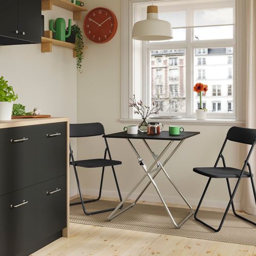 IKEA - GUNDE/VIHALS, dining set, black, 2 chairs