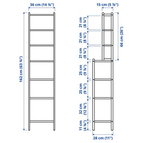 IKEA - STEGESUND, shelving unit, light bamboo, 36x28x162 cm