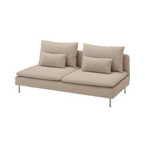 IKEA - SÖDERHAMN, 3'lü kanepe kılıfı, kelinge bej
