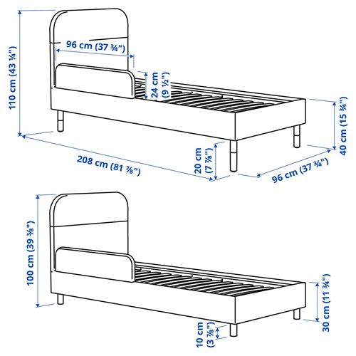 IKEA - GRYSNA, çocuk karyolası, Vissle bej-çok renkli, 90x200 cm