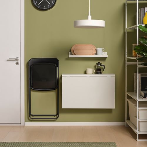 IKEA - NORBERG/VIHALS, yemek masası takımı, beyaz-knisa açık gri, 1 sandalyeli