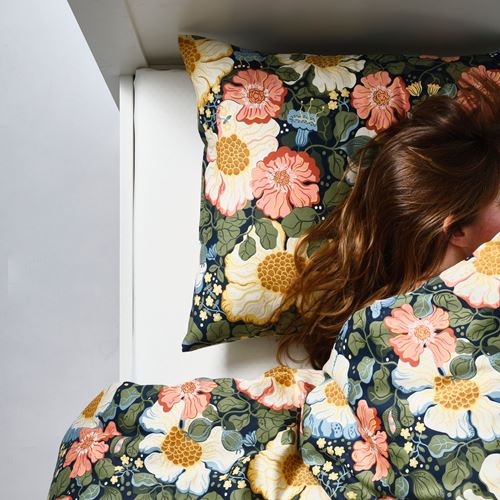 IKEA - ARENBOK, single duvet cover sets, dark blue, 150x200/50x60 cm
