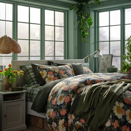 IKEA - ARENBOK, single duvet cover sets, dark blue, 150x200/50x60 cm