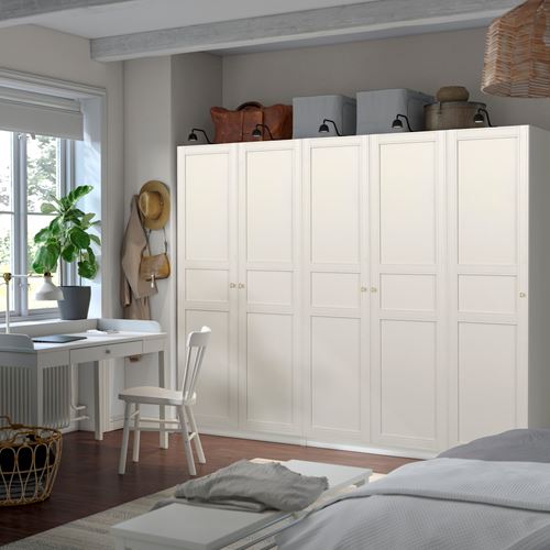 IKEA - PAX/FLISBERGET, PAX wardrobe, white-off white, 250x60x201 cm