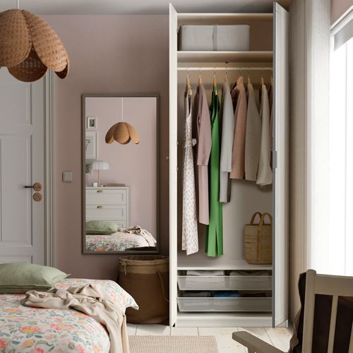 IKEA - PAX/KAMMARTORP/FLISBERGET, PAX wardrobe, white/grey, 100x60x236 cm