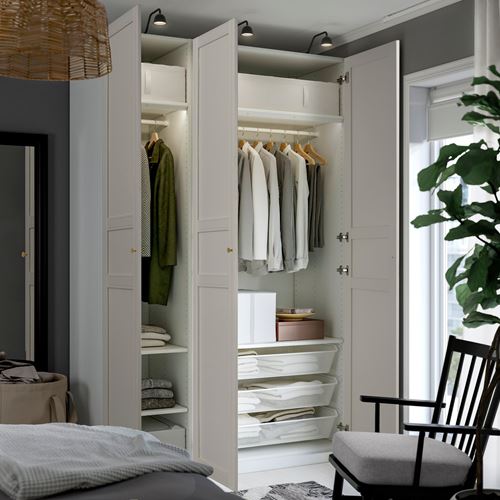 IKEA - PAX/FLISBERGET, PAX gardırop, beyaz-beyaz, 150x60x236 cm