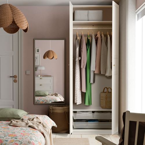 IKEA - PAX/FLISBERGET, PAX wardrobe, white-off white, 100x60x236 cm