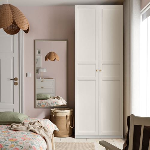 IKEA - PAX/FLISBERGET, PAX wardrobe, white-off white, 100x60x236 cm