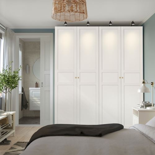 IKEA - PAX/FLISBERGET, PAX wardrobe, white/white, 200x66x236 cm